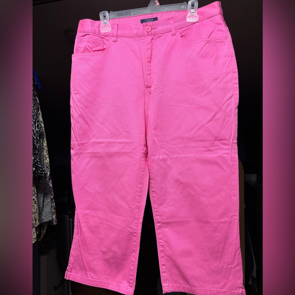 Chaps Women's Bright Pink Straight Leg Capri